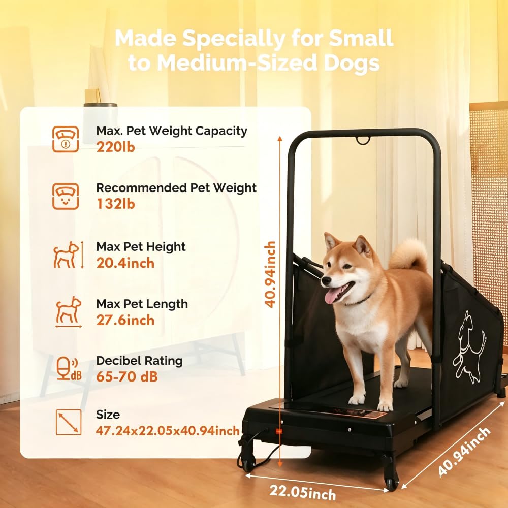 Dog Pacer Treadmill for Medium Dogs Indoor Walking, Running & Fitness Exercise