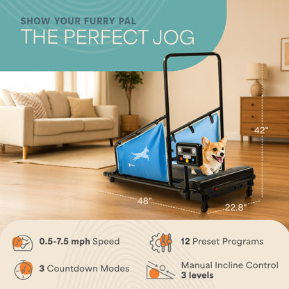 Lifepro PawRunner Dog Treadmill for Small & Medium Dogs up to 130lbs Indoor Fitness