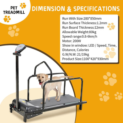 Large & Medium Dog Treadmill with LCD Display for Indoor Fitness up to 176LBS