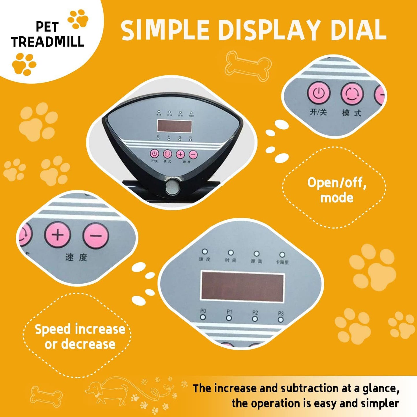 Large & Medium Dog Treadmill with LCD Display for Indoor Fitness up to 176LBS