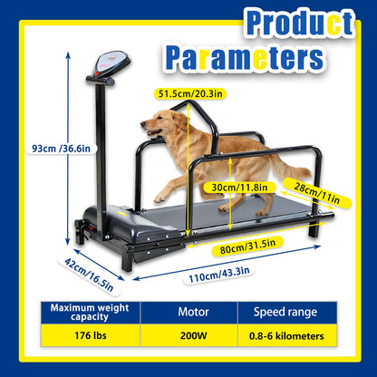 Dog Treadmill for Large & Small Dogs with Adjustable Speed, Quiet Motor & Safety Fence