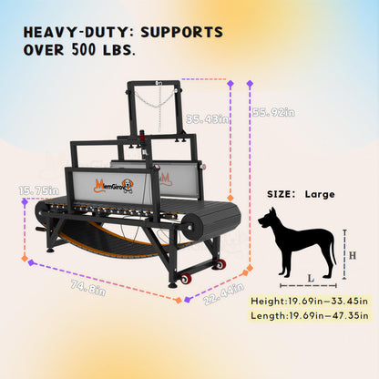 Dog Slatmill Treadmill with Adjustable Resistance & 500LBS Capacity for All Dog Sizes
